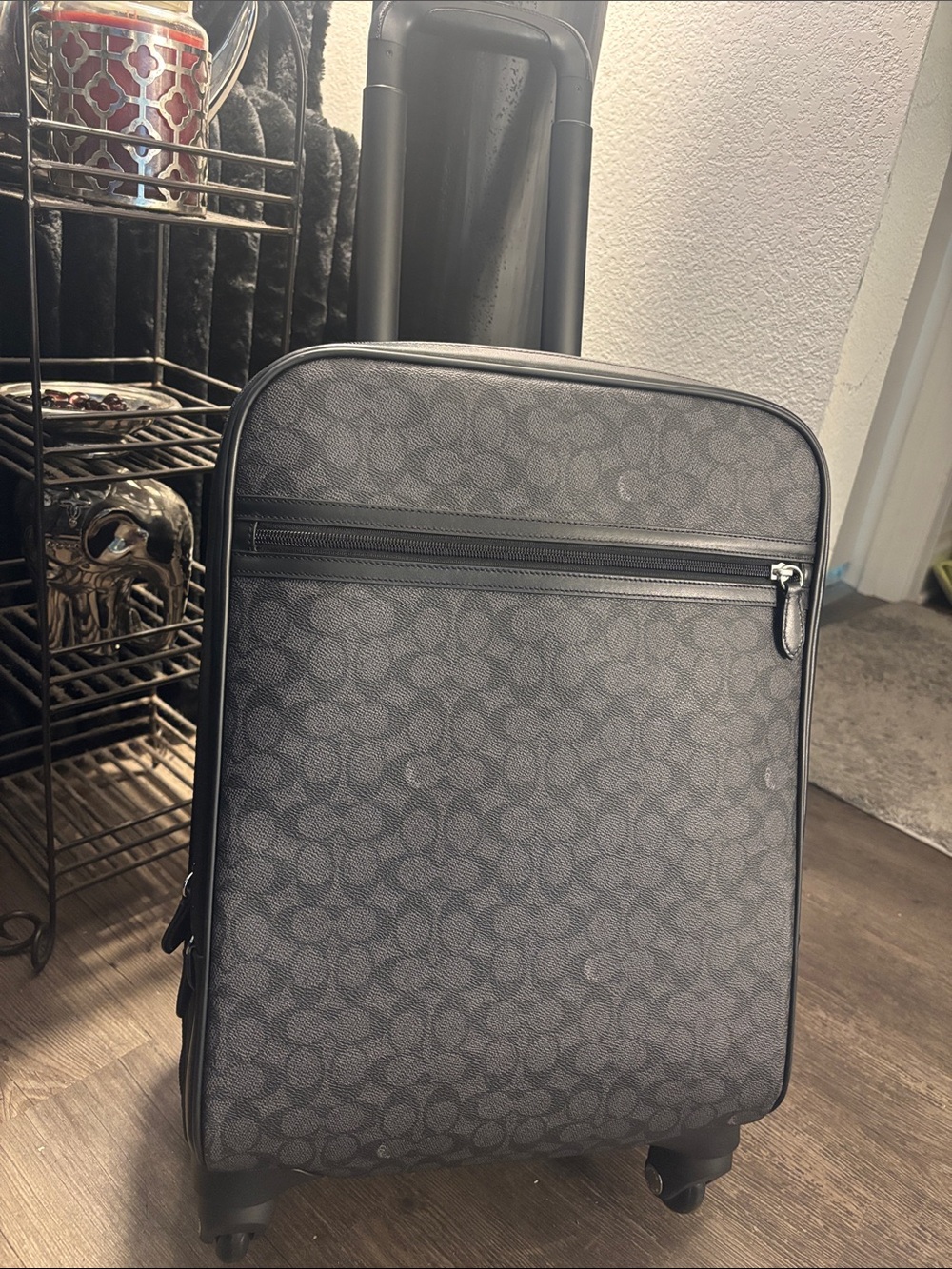 Coach Gray Signature Rolling Carry-On - Picture 2 of 9